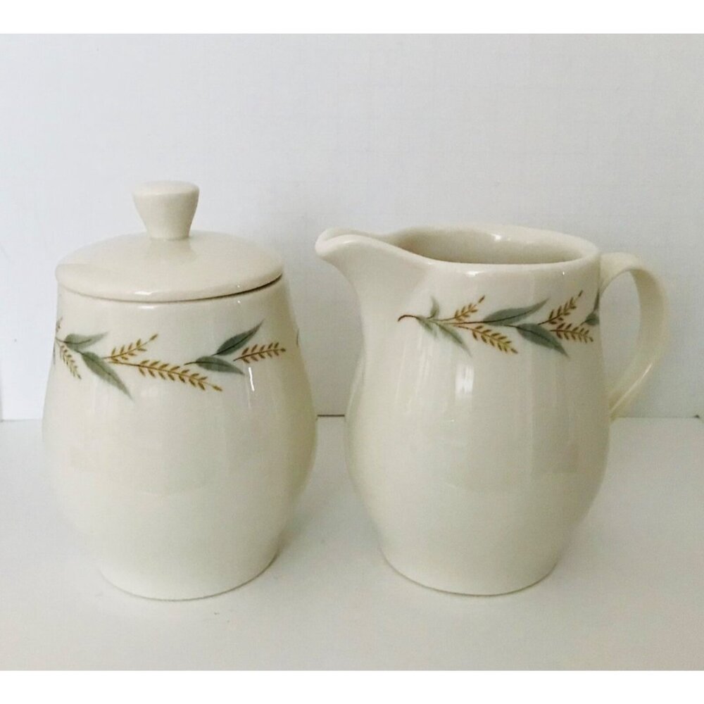 Vtg Carefree by Syracuse Lynnfield Cream & Sugar Set Ceramic Restaurant Ware USA